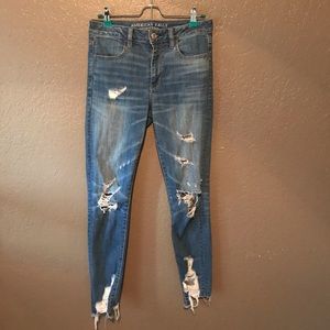 American Eagle Distressed Stretchy Skinny Jeans